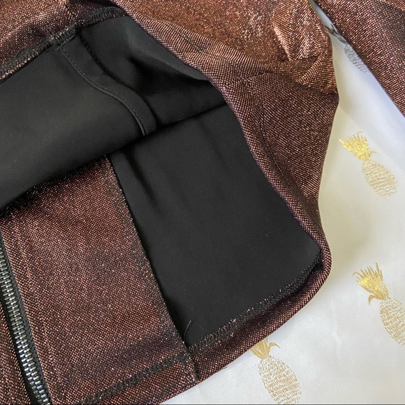 Tahari Bronze Shine Crop Zip Up Blazer Jacket - Picture 12 of 13